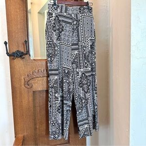 JM Collection Geometric Black and White Pants